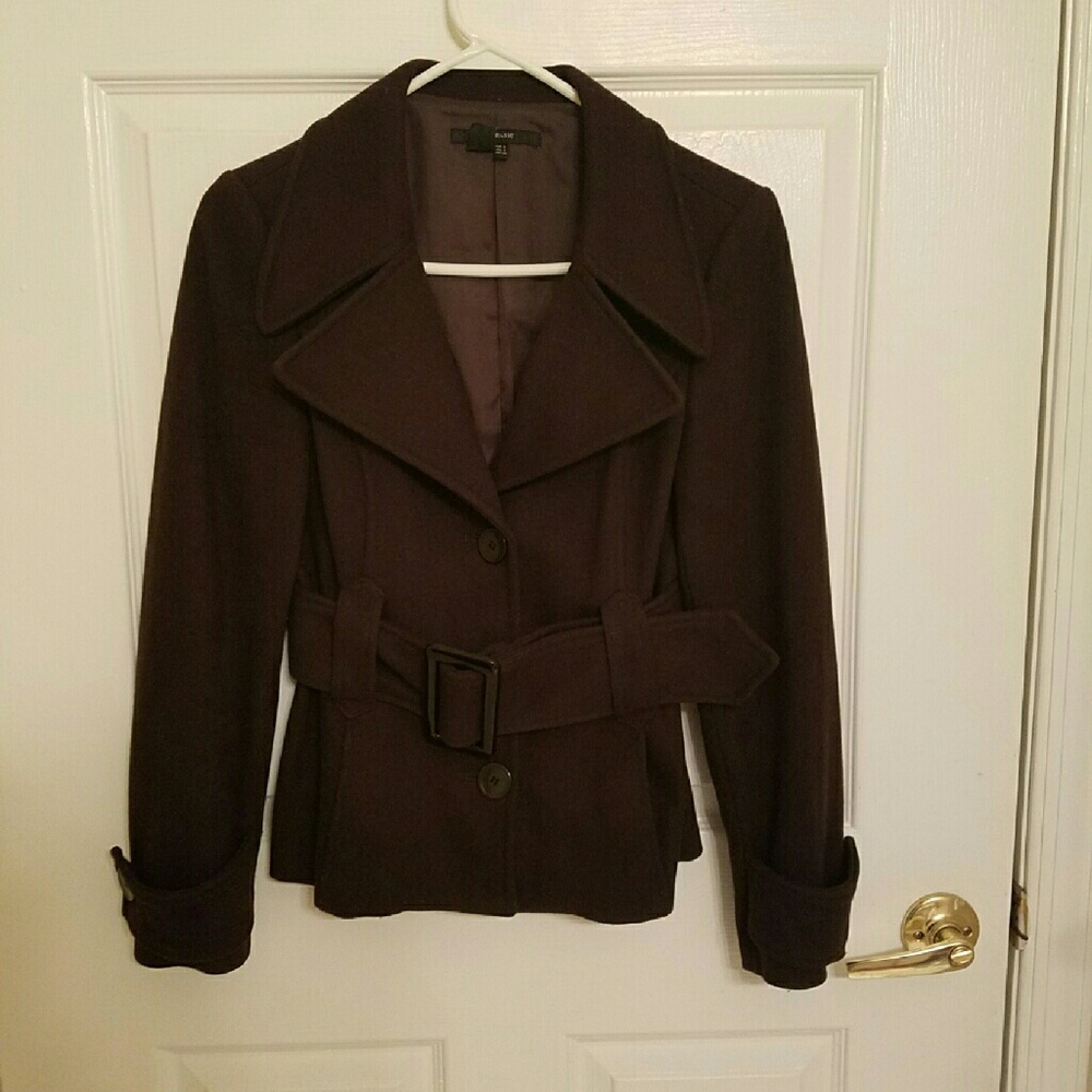 Zara short brown wool coat